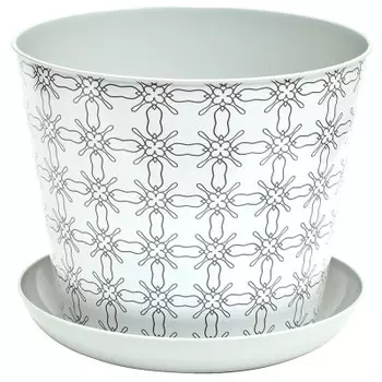 Кашпо для цветов этника 2,2л Violet круглое светло-серый