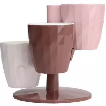 Кашпо для цветов каскад руби 3 шт д11 см трио белый+мокко+бежево-розовый bmc