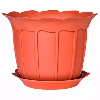 Кашпо для цветов лаура д16 см 2.0 л с поддоном терракотовый спарк пласт