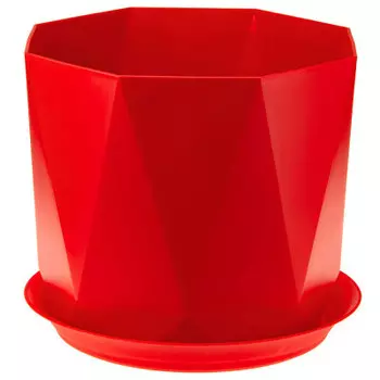 Кашпо для цветов призма д17.5 см 2.6 л м-пластика красный