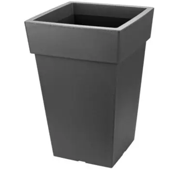 Кашпо для цветов тубус 14 л м-пластика графитовый м3179