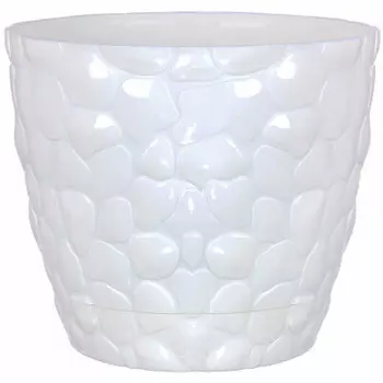 Кашпо камни d180мм 2,6л белый м 3173