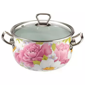 Кастрюля 1.5 л интерос пион стеклянная крышка п/у