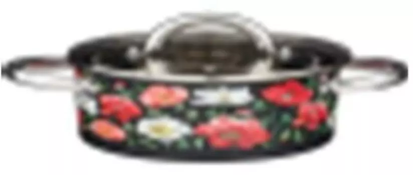 Кастрюля 1.8 л агнесс маки нержавеющая сталь стеклянная крышка 916-305