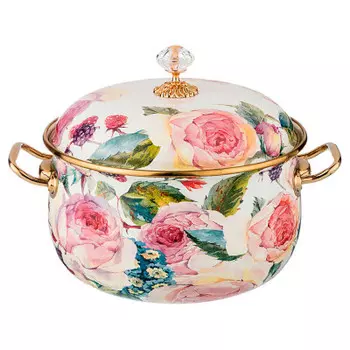 Кастрюля 2.1 л агнесс пионы эмалированная с крышкой 950-021