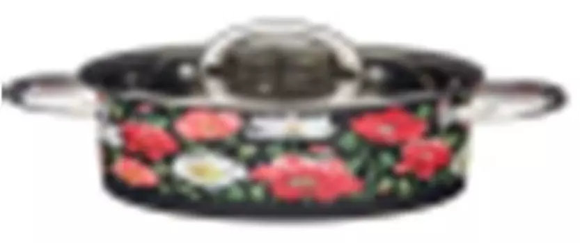 Кастрюля 2.5 л агнесс маки нержавеющая сталь стеклянная крышка 916-306