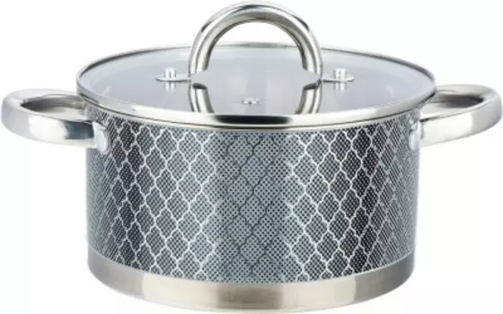 Кастрюля 2.5 л агнесс нержавеющая сталь стеклянная крышка 916-331