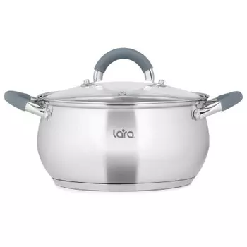 Кастрюля 2.6 л лара белль нержавеющая сталь силиконовые ручки lr02-481