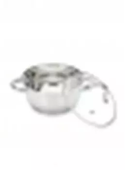 Кастрюля 2 л аттрибут грэйс нержавеющая сталь стеклянная крышка