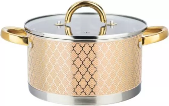 Кастрюля 3.5 л агнесс нержавеющая сталь стеклянная крышка 916-328