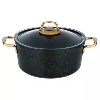 Кастрюля 3.5 л агнесс премиум черное золото антипригарное покрытие индукционное дно 936