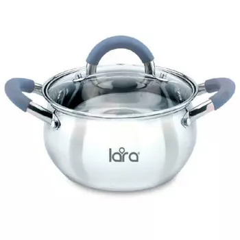 Кастрюля 3.5 л лара белль нержавеющая сталь силиконовые ручки lr02-482