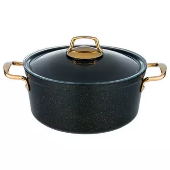 Кастрюля 4.4 л агнесс премиум черное золото антипригарное покрытие индукционное дно 936