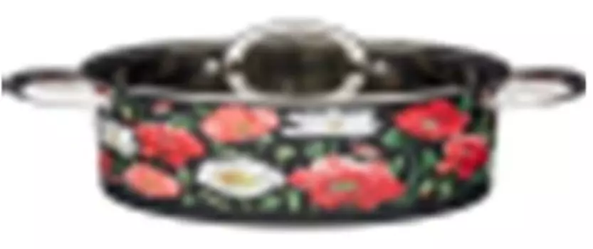 Кастрюля 4.6 л агнесс маки нержавеющая сталь стеклянная крышка 916-308