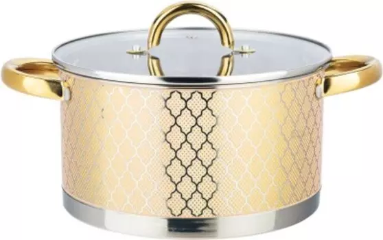 Кастрюля 4.6 л агнесс нержавеющая сталь стеклянная крышка 916-329