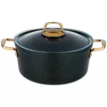 Кастрюля 5.5 л агнесс премиум черное золото антипригарное покрытие индукционное дно 936