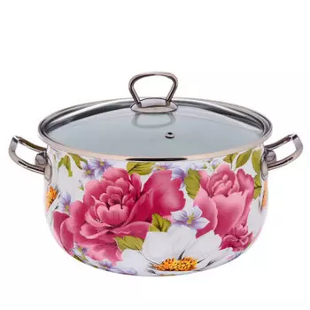 Кастрюля 5.7 л интерос пион стеклянная крышка п/у