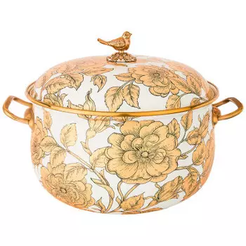 Кастрюля 6.1 л агнесс эмалированная золото/белая 950-105