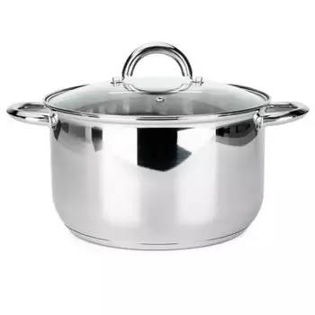 Кастрюля 6 л аттрибут симпл нержавеющая сталь стеклянная крышка ass074