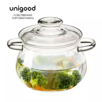 Кастрюля из стекла Unigood 3л