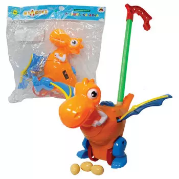 Каталка дракончик с ручкой 1355