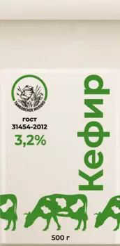 Кефир 0.5 л 3, 2% пюр пак тамбовское молоко