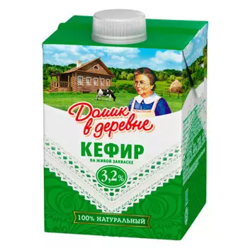 Кефир домик в деревне 500г 3,2% тетра-пак