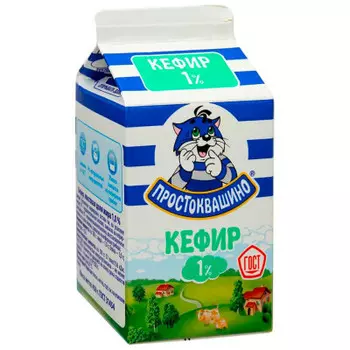 Кефир Простоквашино 450г 1%