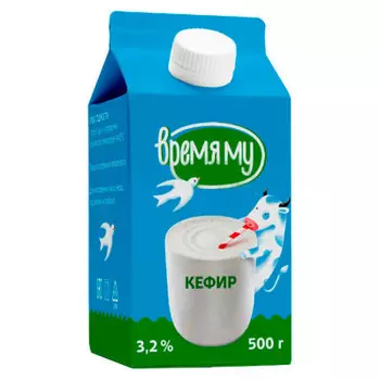 Кефир время му 0,5л 3,2% пюр пак