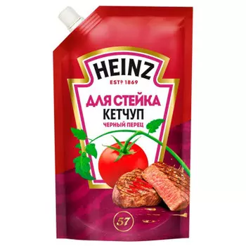 Кетчуп хайнц 320 г базилик и черный перец дой-пак