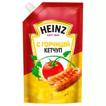 Кетчуп хайнц 320 г с горчицей дой-пак