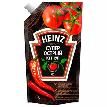 Кетчуп хайнц 350 г супер острый дой-пак