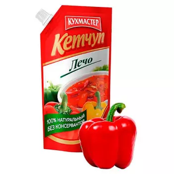 Кетчуп Кухмастер 350г лечо дой-пак