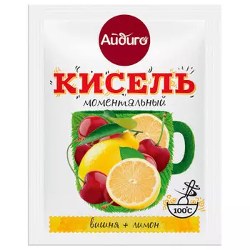 Кисель айдиго моментальный 30 г вишня+лимон