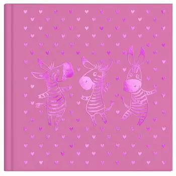 Книжка записная феникс+ 80 л зебры в сердечках 105 х105 мм 56942