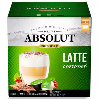 Кофе Absolut 16 капсул латте карамель