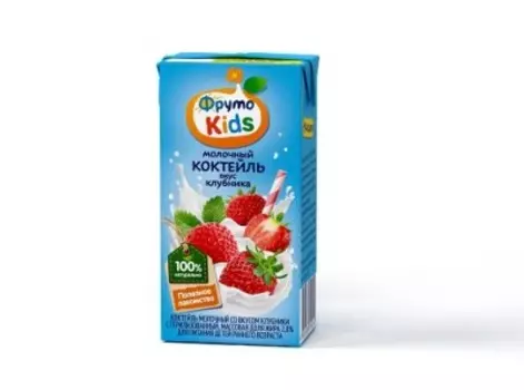 Коктейль фрутоняня кидс 200 мл 2, 8% молочный клубника с 12 месяцев
