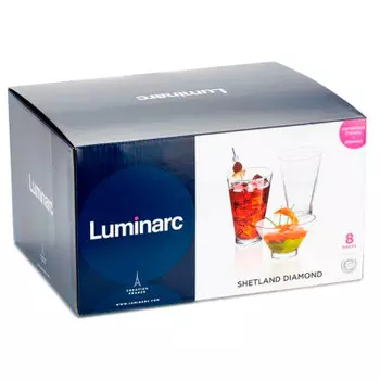 Коктейльный набор 8пр luminarc шетланд даймонд 4 стакана 350мл+4 креманки p7914