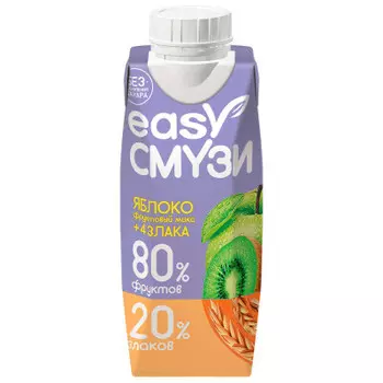 Коктейль сады придонья изи смузи 0.25 л яблоко киви виноград лимон со злаками тетра-пак