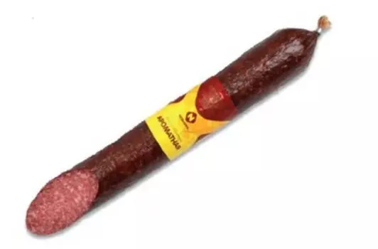 Колбаса ароматная сырокопченая изделие колбасное полусухая мясной продукт останкино