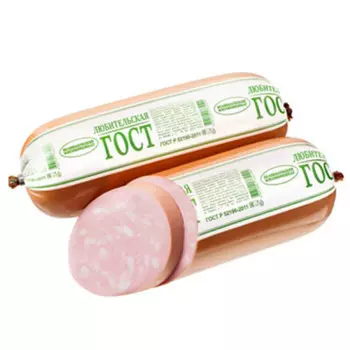 Колбаса любительская гост целлофан мясной продукт кат.а вареное великолукский мк