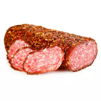 Колбаса люкс сырокопченая в специях дубки