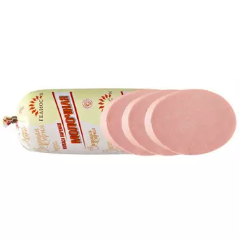 Колбаса молочная-золотая серия и/о 500 г мясной продукт кат.б гелиос