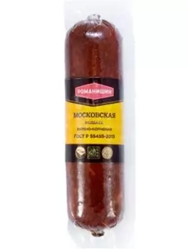 Колбаса московская гост варено-копченая изделие колбасное мясной продукт романишин