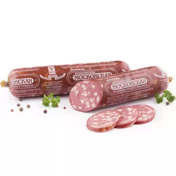 Колбаса московская варено-копченая губкин