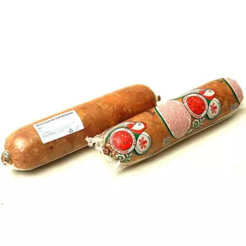 Колбаса рулетная куриная полукопченая вакуумная упаковка сорт экстра красная поляна