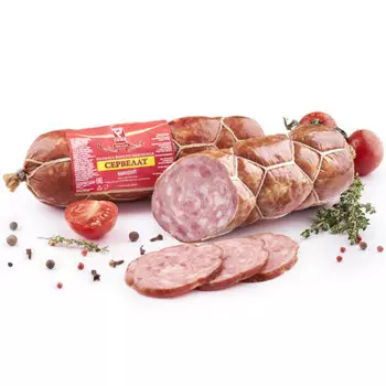 Колбаса сервелат элитный варено-копченая губкин