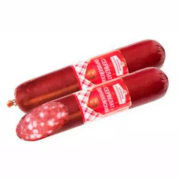 Колбаса сервелат европейский варено-копченая брянский мясокомбинат