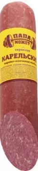 Колбаса сервелат карельский папа может варено-копченая вакуумная упаковка изделие колбасное