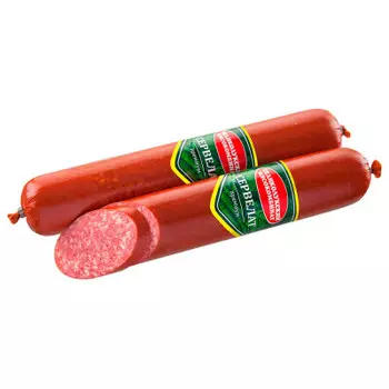 Колбаса сервелат премиум варено-копченая великолукский мясокомбинат
